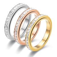 Zirkonia Edelstahl-Finger- Ring, 304 Edelstahl, Modeschmuck & unisex & verschiedene Größen vorhanden & Micro pave Zirkonia, keine, verkauft von PC