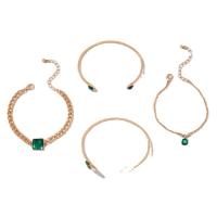 Zinklegering Sieraden Sets, Zinc Alloy, gold plated, 4 stuks & mode sieraden & voor vrouw, twee verschillende gekleurde, nikkel, lood en cadmium vrij, Verkocht door Stel