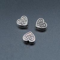 Zink Alloy Heart Pärlor, Hjärta, antik silver pläterad, Vintage & DIY & 3D-effekt, nickel, bly och kadmium gratis, 9x8x4mm, Ca 100PC/Bag, Säljs av Bag