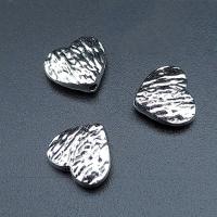 Perles coeur en alliage de zinc, Plaqué de couleur d'argent, Vintage & DIY, protéger l'environnement, sans nickel, plomb et cadmium, 12x11x4mm, Environ 100PC/sac, Vendu par sac