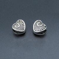 Zinc Alloy Heart Beads antique silver color plated vintage & DIY nickel lead & cadmium free Approx Sold By Bag