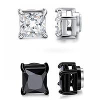 316L acciaio inox Clip orecchino, gioielli di moda & unisex & Micro spianare cubic zirconia, nessuno, 6mm, Venduto da PC