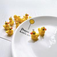 Resin Pendant Duck break proof & cute & DIY yellow nickel lead & cadmium free 19.50mm Approx Sold By Bag