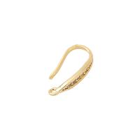 Brass Hook slangetje, Messing, gold plated, DIY & micro pave zirconia, 17x8mm, Verkocht door pair