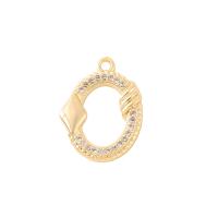 Cubique Pendentif en laiton zircon pavent, Poker, Placage de couleur d'or, DIY & styles différents pour le choix & pavé de micro zircon & creux, Vendu par PC