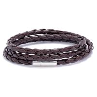 PU cavo bracciali, with ottone, fatto a mano, gioielli di moda & unisex, nessuno, 4mm, Lunghezza 62 cm, Venduto da PC