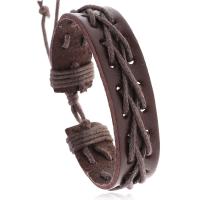 Rundsleder armbanden, Koeienhuid, met Wax, handgemaakt, Verstelbare & mode sieraden & uniseks, meer kleuren voor de keuze, 16mm, Lengte 17-18 cm, Verkocht door PC