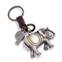 Zink Alloy Key Lås, Kohud, med Järn & Zink Alloy, Elefant, handgjord, mode smycken & Unisex, två olikfärgade, 112x30mm, Säljs av PC