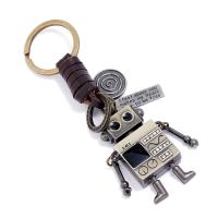 Zinklegering sleutelhanger haak, Koeienhuid, met Ijzer & Zinc Alloy, Robot, handgemaakt, mode sieraden & uniseks, twee verschillende gekleurde, 115x30mm, Verkocht door PC