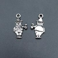 Character Shaped Zinc Alloy Pendants, liga de zinco, banho de cor prata antiga, Vintage & DIY, níquel, chumbo e cádmio livre, 12x21mm, Aprox 100PCs/Bag, vendido por Bag