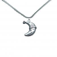 Zinc alliage Moon pendentifs, alliage de zinc, lune, Plaqué de couleur d'argent, Vintage & DIY, protéger l'environnement, sans nickel, plomb et cadmium, 19x13mm, Environ 100PC/sac, Vendu par sac