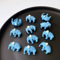 Mobiel DIY set, Hars, Olifant, breekproef & Cute, blauw, nikkel, lood en cadmium vrij, 17x26mm, Ca 100pC's/Bag, Verkocht door Bag