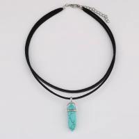 Collar de piedras preciosas joyas, Piedra natural, con aleación de zinc, con 7cm extender cadena, Joyería & diferentes materiales para la opción & para mujer, longitud aproximado 35 cm, aproximado 38 cm, Vendido por UD