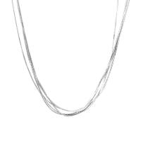 Collar Multi de la capa, metal, con 5cm extender cadena, chapado en color de plata, Joyería & multicapa & para mujer, libre de níquel, plomo & cadmio, longitud aproximado 40 cm, Vendido por UD