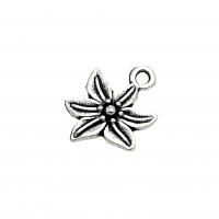 Zinc Alloy Flower Pendants antique silver color plated vintage & DIY nickel lead & cadmium free Approx Sold By Bag