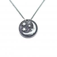 Zinc Alloy Flat Round Pendants antique silver color plated vintage & DIY nickel lead & cadmium free Approx Sold By Bag