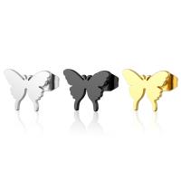 Stainless Steel Stud Øreringe, 304 rustfrit stål, Butterfly, mode smykker & Unisex, flere farver til valg, 8mm, Solgt af PC