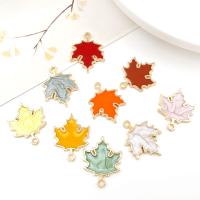 Zinc Alloy Leaf Vedhæng, Maple Leaf, du kan DIY & emalje, flere farver til valg, nikkel, bly & cadmium fri, 19x24mm, Solgt af PC