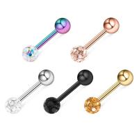 Pendientes Piercing de Oreja en Acero Inoxidable, acero inoxidable 304, unisexo & diverso tamaño para la opción & con diamantes de imitación, más colores para la opción, Vendido por UD