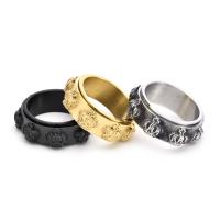 Acier inoxydable 304 bague, couronne, rotatif & normes différentes pour le choix & pour homme, plus de couleurs à choisir, 9mm, Taille:7-12, Vendu par PC