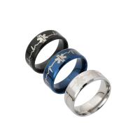 Acier inoxydable 304 bague, normes différentes pour le choix & pour homme, plus de couleurs à choisir, 8mm, Taille:6-12, Vendu par PC