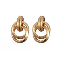 Iron Earring fashion jewelry & for woman golden nickel lead & cadmium free Sold By Pair