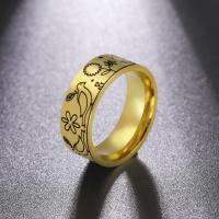 Anillo de dedo de acero inoxidable, acero inoxidable 304, chapado, Joyería & unisexo & diverso tamaño para la opción, más colores para la opción, libre de níquel, plomo & cadmio, 8*2mm, Vendido por UD