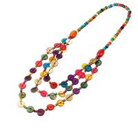 Multi Layer Necklace Coconut with Wood fashion jewelry & multilayer & for woman multi-colored Length Approx 31.5 Inch Sold By PC