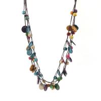 Mode Multi laag ketting, Kokosnoot, mode sieraden & multilayer & voor vrouw, multi-gekleurde, Lengte Ca 19.69 inch, Verkocht door PC