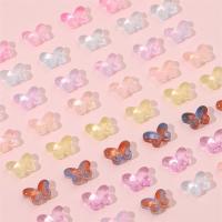 Fashion Glasperler, Butterfly, du kan DIY, flere farver til valg, 10x14mm, Hole:Ca. 1mm, 20pc'er/Bag, Solgt af Bag