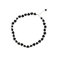 Colar de Ágata, Ágata preta, with Preto+Spinel & cobre, joias de moda & comprimento diferente para a escolha & para mulher, preto, vendido por PC