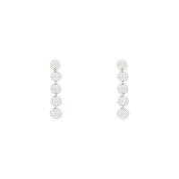 Boucle d'oreille dormeuse en alliage de zinc, fade et jamais plaqué de haute qualité, bijoux de mode & pour femme, argent, protéger l'environnement, sans nickel, plomb et cadmium, 56mm, Vendu par paire