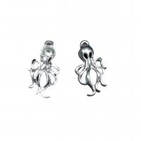 Zinklegering Animal Hangers, Zinc Alloy, Octopus, antiek zilver plated, Vintage & DIY, nikkel, lood en cadmium vrij, 16x30mm, Ca 100pC's/Bag, Verkocht door Bag