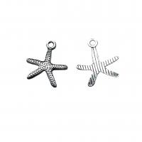 Zinc Alloy stjerne vedhæng, Starfish, antik sølv farve forgyldt, Vintage & du kan DIY, nikkel, bly & cadmium fri, 20x18mm, Ca. 100pc'er/Bag, Solgt af Bag