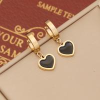 Stainless Steel Huggie Hoop Earring 304 Stainless Steel & for woman & enamel golden Sold By Pair