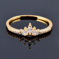 Mässing Finger Ring, Crown, plated, olika storlek för val & micro bana cubic zirconia & för kvinna, fler färger för val, nickel, bly och kadmium gratis, Säljs av PC