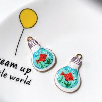 Zinc Alloy Pendants with enamel Light Bulb break proof & cute & DIY nickel lead & cadmium free 23mm Approx Sold By Bag