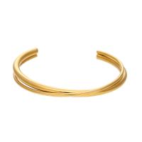 316L rozsdamentes acél Cuff Bangle, Kétrétegű & divat ékszerek & a nő, több színt a választás, 64.8-65.5mm, Által értékesített PC