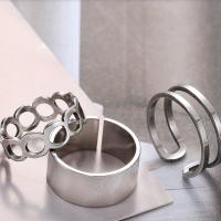 304 rostfritt stål Cuff finger ring, Unisex & olika stilar för val, ursprungliga färgen, Säljs av PC