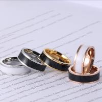 304 Edelstahl Fingerring, unisex & verschiedene Größen vorhanden & Epoxy Aufkleber, keine, 6mm, Größe:6-12, verkauft von PC