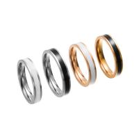 304 Edelstahl Fingerring, unisex & verschiedene Größen vorhanden & Epoxy Aufkleber, keine, 4mm, Größe:5-12, verkauft von PC