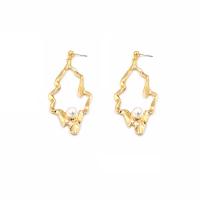 Zinc Alloy Drop Earring, met Plastic Pearl, plated, Koreaanse stijl & voor vrouw & hol, meer kleuren voor de keuze, 32x90mm, Verkocht door pair