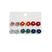 Acrylique Stud Set, fait à la main, 6 pièces & bijoux de mode & styles différents pour le choix & pour femme, Vendu par fixé