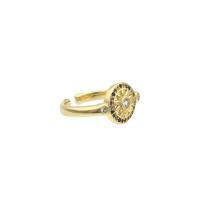 Brass Finger Ring gold color plated fashion jewelry & for woman & with rhinestone nickel lead & cadmium free 21*21*0.3mm Sold By PC