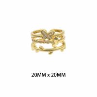 Brass Finger Ring gold color plated fashion jewelry & for woman & with rhinestone nickel lead & cadmium free Sold By PC