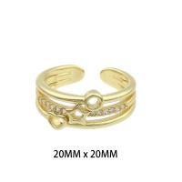 Brass Finger Ring gold color plated fashion jewelry & for woman & with rhinestone nickel lead & cadmium free Sold By PC