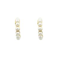 Brass Stud Earring with Plastic Pearl gold color plated fashion jewelry & for woman nickel lead & cadmium free Sold By Pair