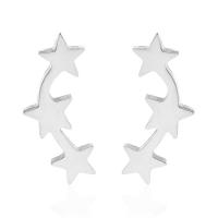 Cruach dhosmálta Graí Earrings, 304 Cruach dhosmálta, Star, jewelry faisin & do bhean, dathanna níos mó le haghaidh rogha, 5x12mm, Díolta De réir Péire