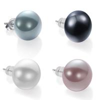 Korvarenga, Muovi Pearl, Pyöreä, naiselle, enemmän värejä valinta, 16x16mm, Myymät Pair