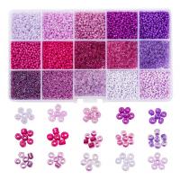 Vegyes Glass Seed Beads, -val Műanyag doboz, DIY & 15 sejtek & különböző méretű a választás, lila, Által értékesített Box